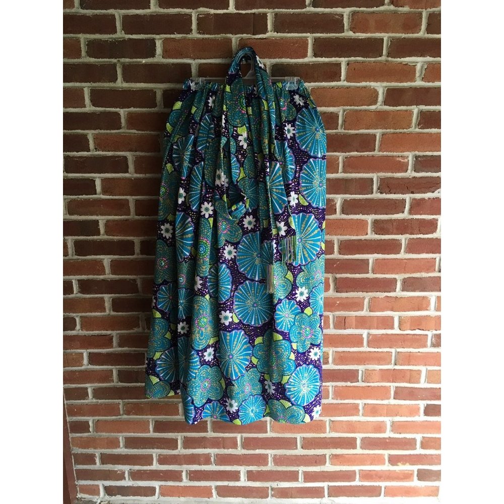 Handmade Vintage Maxi Skirt with Scarf